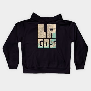 Lagos, Nigeria City Map - Vintage Kids Hoodie